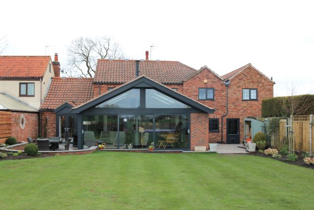 Rear extension with glazed gable end